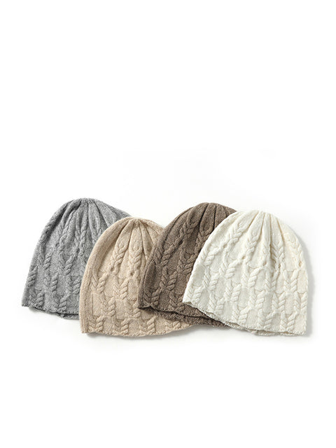 Women Vintage Soft Twist Knit Warm Hat