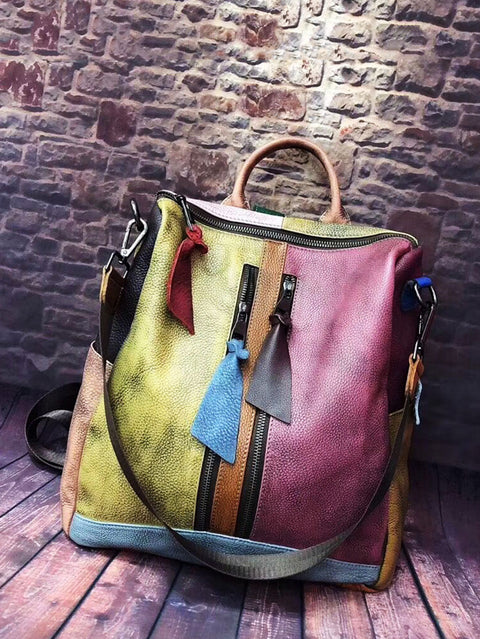 Mochila Multicolor Mullicolor Leather Zipper