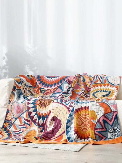 Capa de cama Queen de 5 camadas de algodão 100% algodão Musselina Sofá Decoração Boho