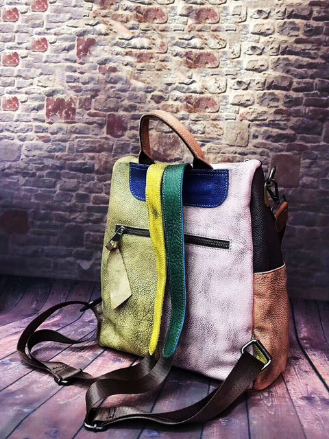 Mochila Multicolor Mullicolor Leather Zipper