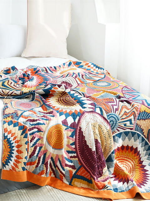 Capa de cama Queen de 5 camadas de algodão 100% algodão Musselina Sofá Decoração Boho