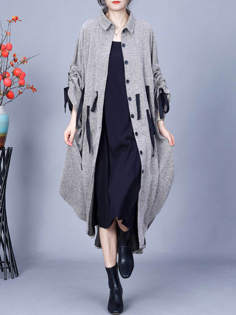 Women Spring Fashion Irregular Hem Shirt Coat