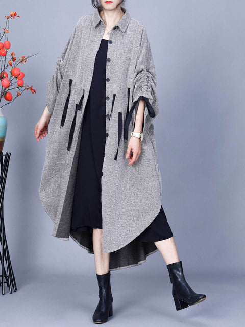 Women Spring Fashion Irregular Hem Shirt Coat