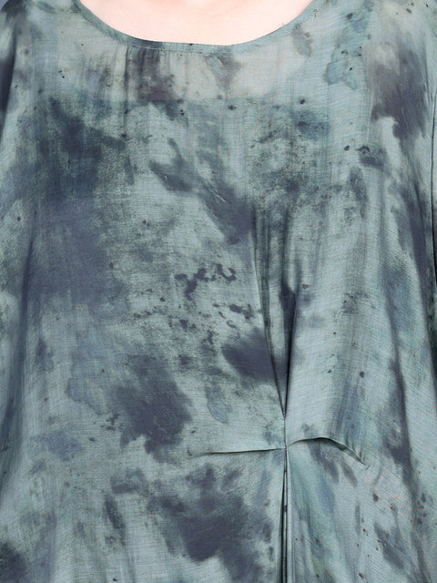 Women Spring Artsy Tie-dye Irregular Hem Dress