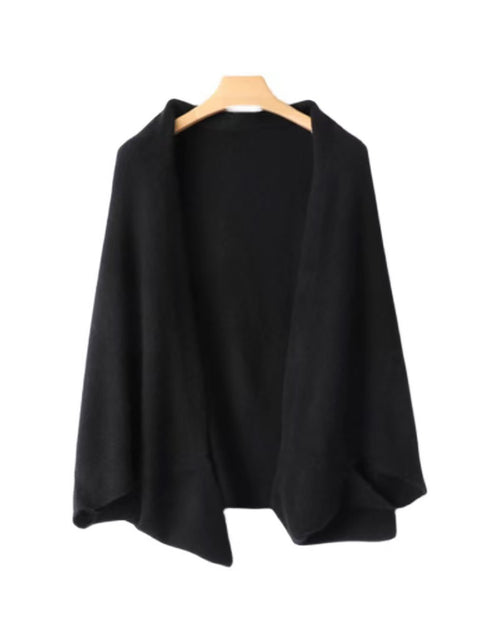 Women Winter Casual Solid Wool Knit Shawl