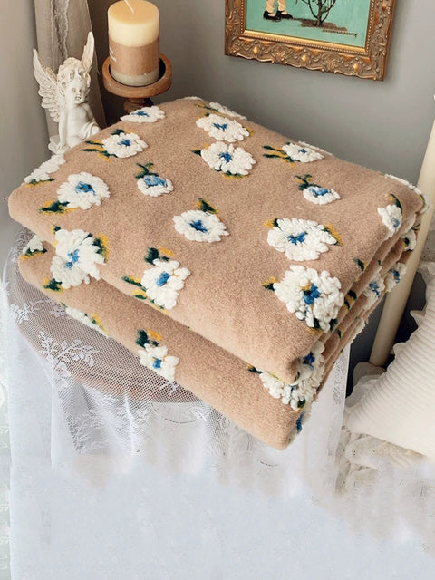 Daisy Fleece Wool Queen Bedcover Sofá Cobertor