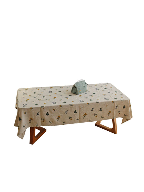 Toalha de mesa de linho com bordado Artsy Foral