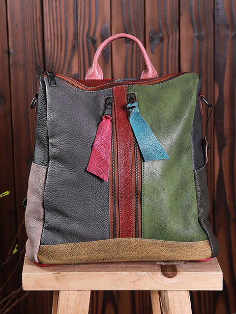 Mochila Multicolor Mullicolor Leather Zipper