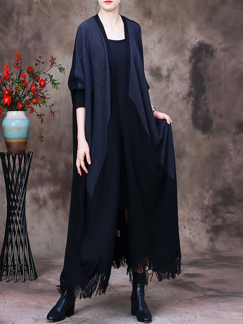 Autumn Patchwork Wool Irregular Casat for Women