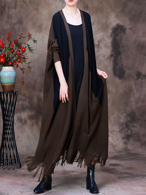 Autumn Patchwork Wool Irregular Casat for Women