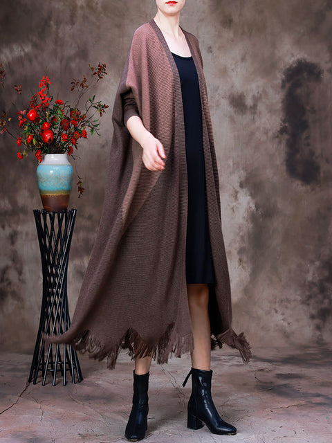 Autumn Patchwork Wool Irregular Coat For Women