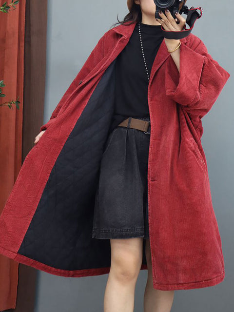 Casaco acolchoado feminino plus size de inverno com manga morcego folgado e comprimento médio