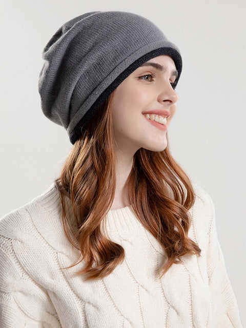 Inverno estilo coreano Solid Kintted Hat