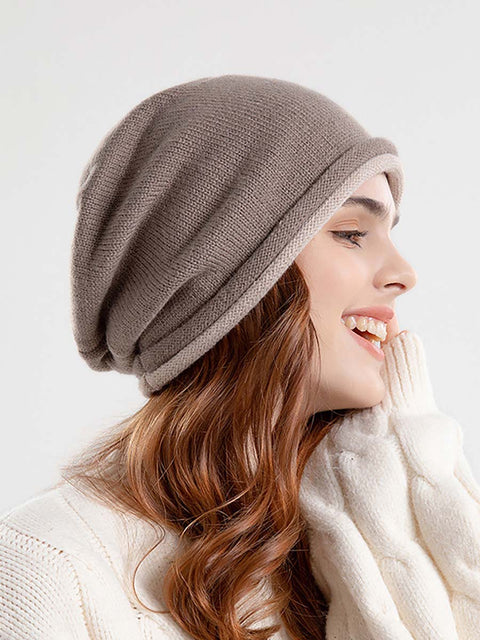 Inverno estilo coreano Solid Kintted Hat