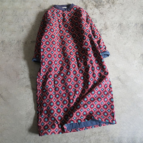 Retro Loose Stand Collar Winter Dress